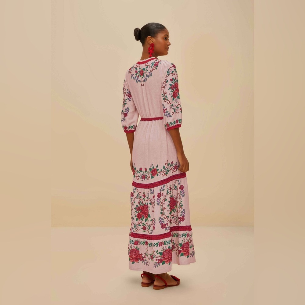NWT FARM Rio Pink Floral Maxi Dress - Picture 2 of 11